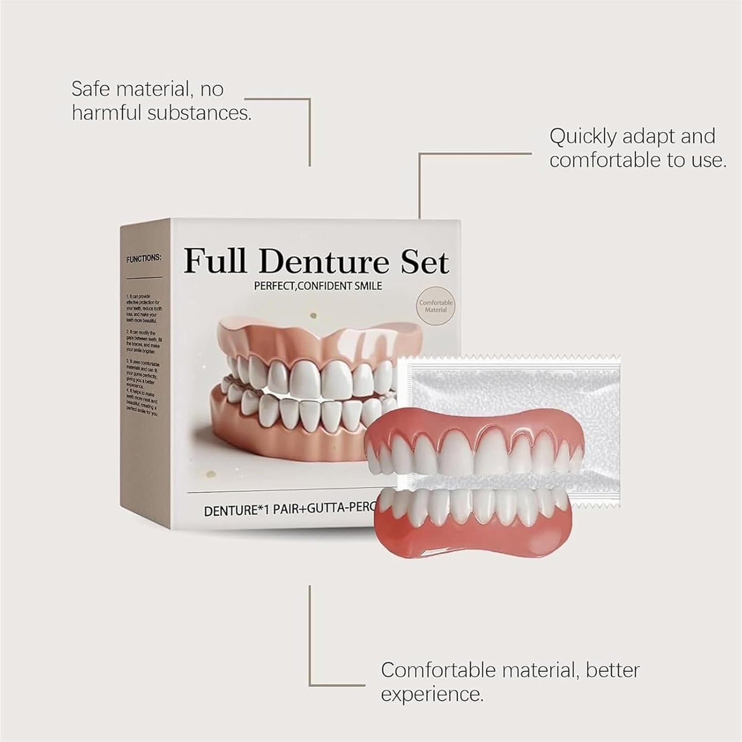 Dentadura ajustable para una sonrisa natural y segura. Hacemos envíos gratis🎁 a todo Guatemala