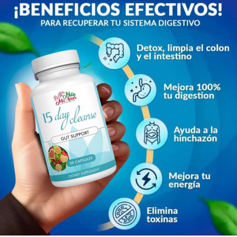 🌿👌15 DAY CLEANSE – Limpieza Natural de Intestino y Colon