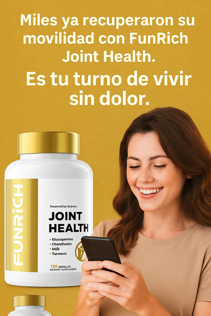 Funrich Joint Health | Suplemento natural para articulaciones 🦴🌿60 cápsulas + envío gratis