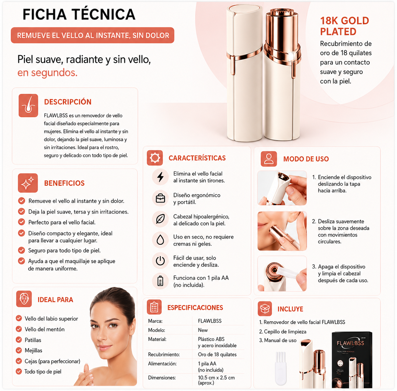 Depiladora Facial Velveta