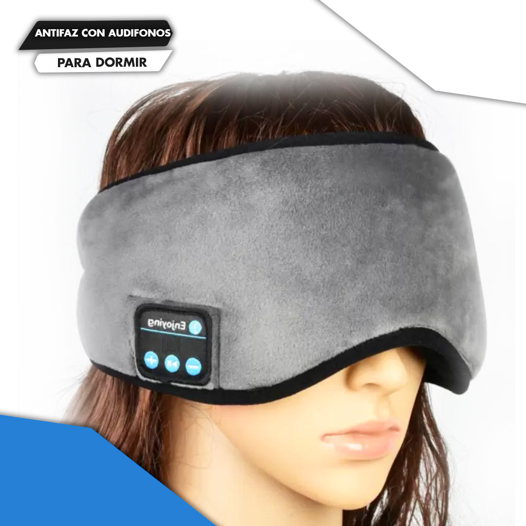 Antifaz con audifonos bluetooth para dormir (gris)