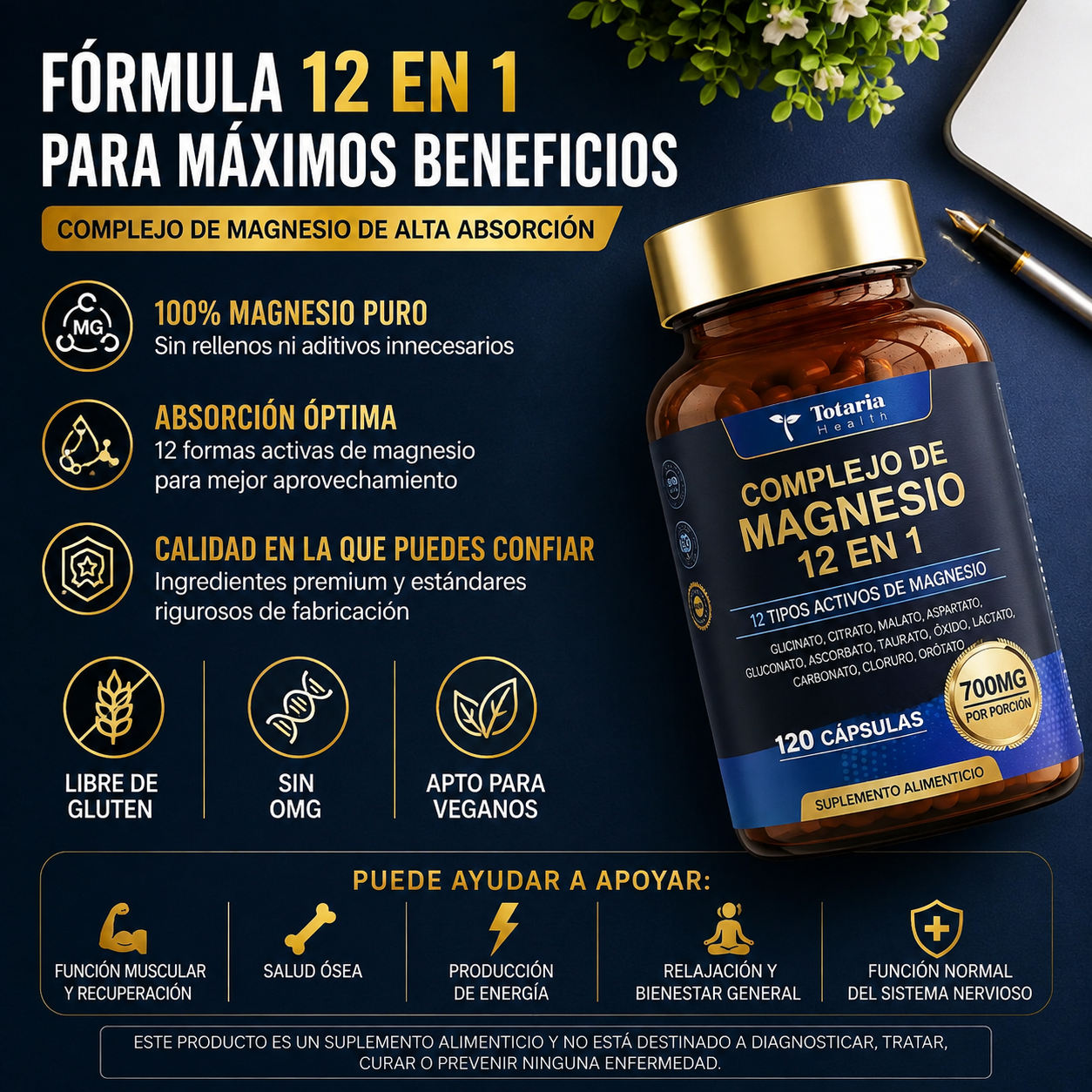Totaria Complejo de magnesio 2X1+ ENVIO GRATIS
