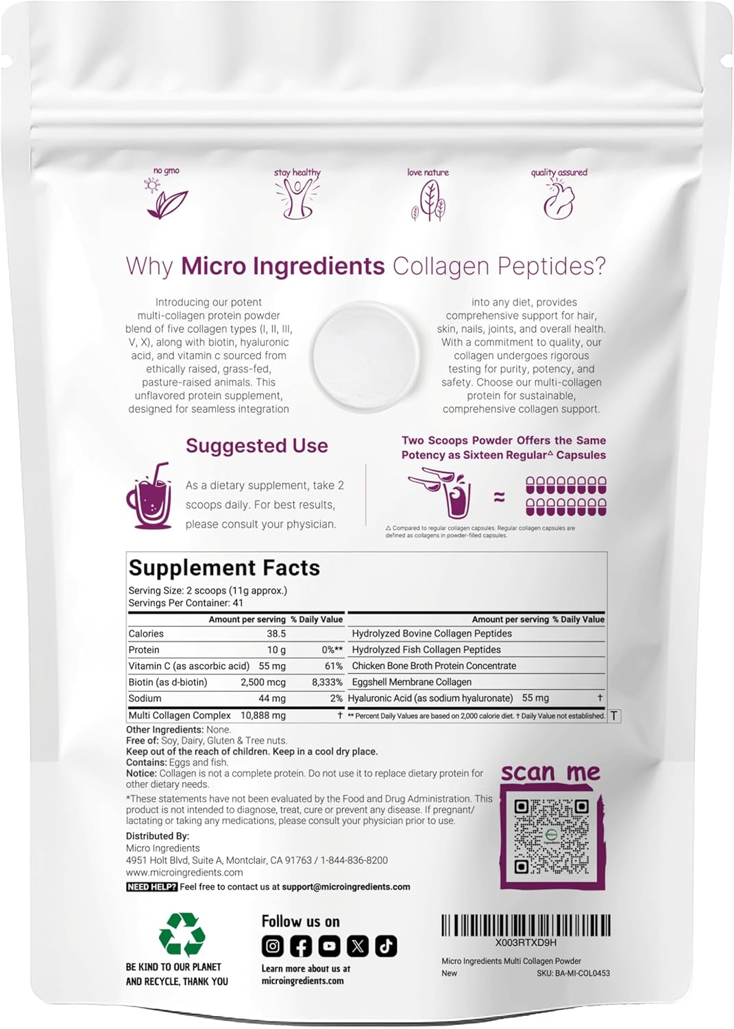 Micro Ingredients - Péptidos de colágeno en polvo