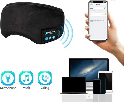 Antifaz con audifonos bluetooth para dormir (gris)
