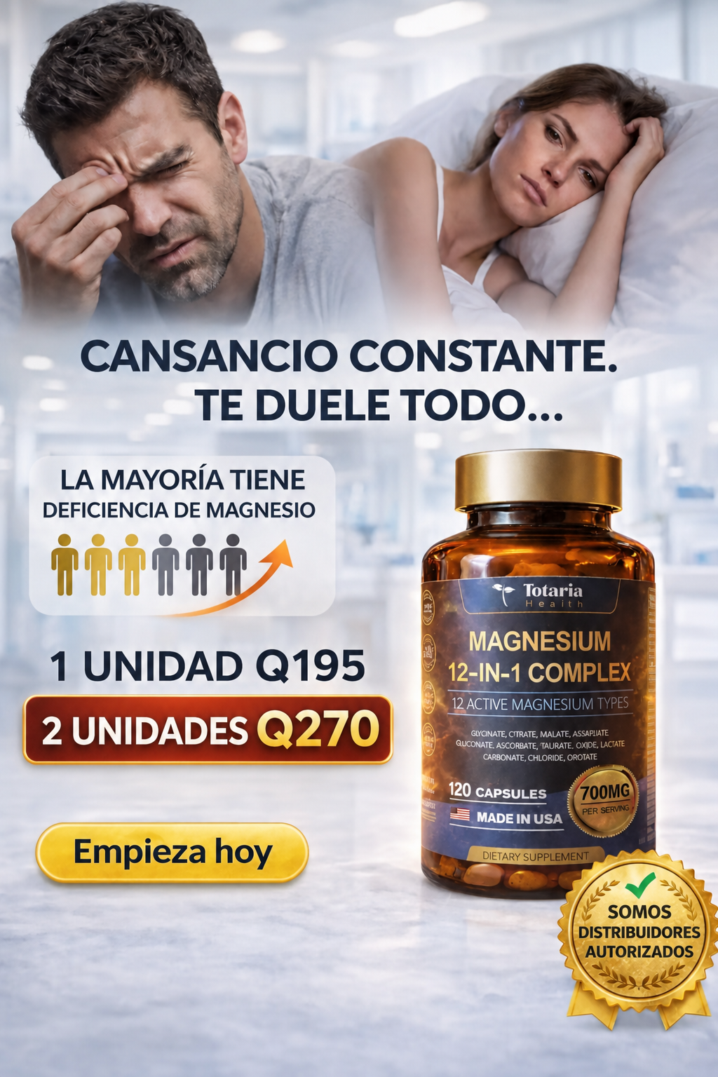 MAGNESIUM 12 EN 1 COMPLEX: La Única Fórmula con 12 Formas de Magnesio en Una Sola Cápsula.