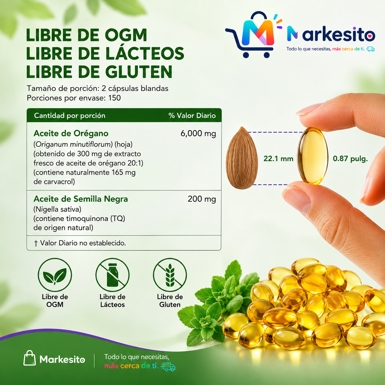 Aceite de orégano con aceite de semilla negra+ ENVIO GRATIS