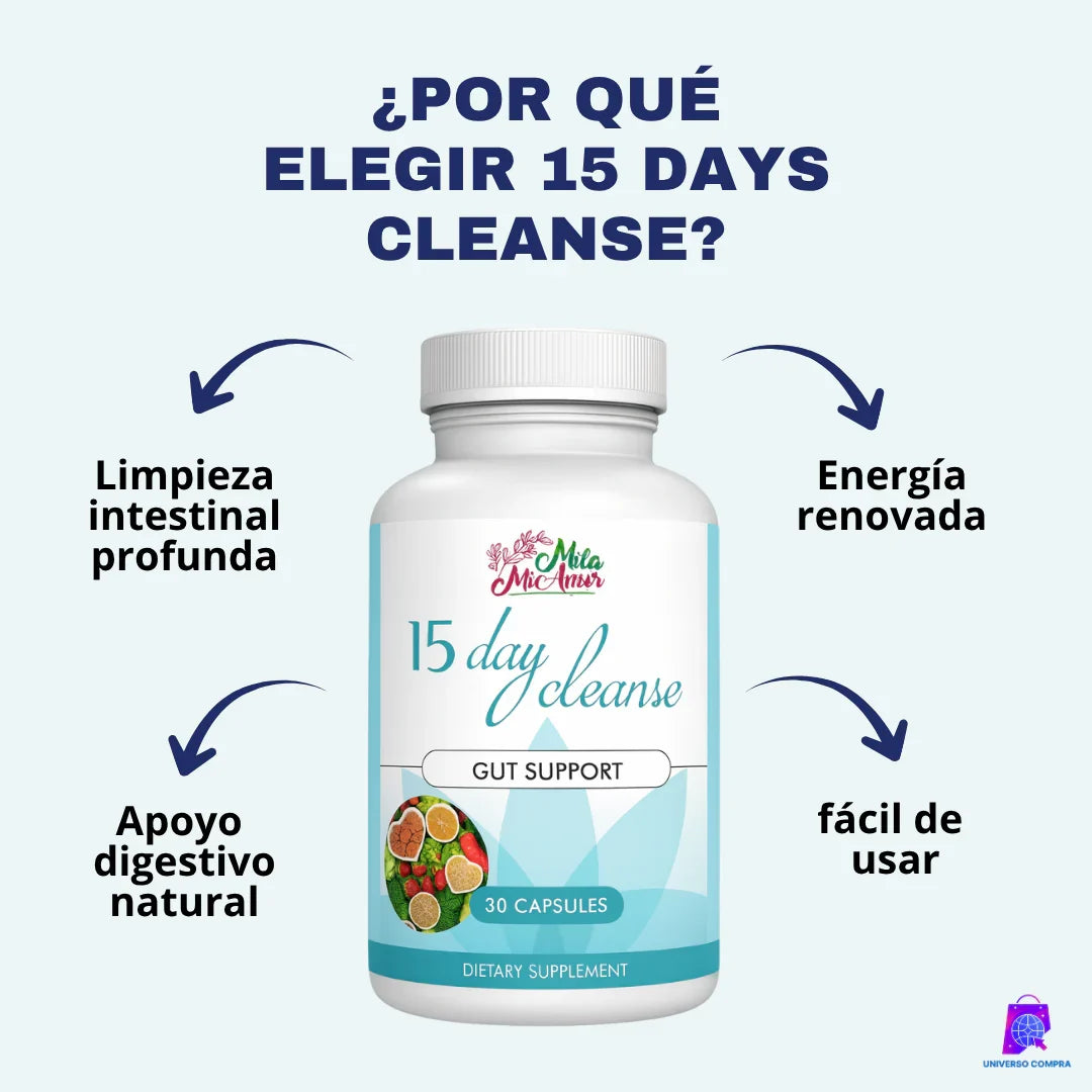 🌿👌15 DAY CLEANSE – Limpieza Natural de Intestino y Colon