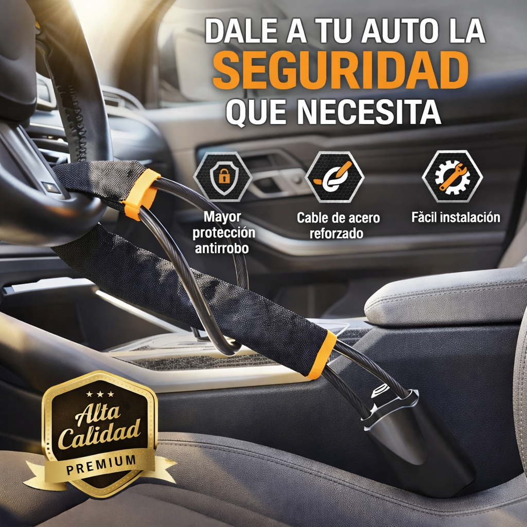 Bloqueador de volante, Evita el robo de tu auto🚗🔒