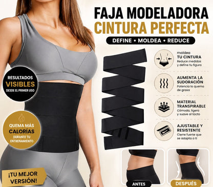 Faja moldeadora cintura de avispa ajustable👑👀(3 metros)