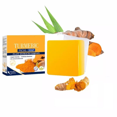 Jabón de Cúrcuma Natural -   ¡LIBERATE DE LAS MANCHAS Y EL ACNE! 🧼🍂 Paga 1 y Lleva 2😱
