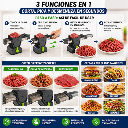 Cortadora de proteína 3 en 1 acero inoxidable + ENVÍO GRATIS 🎁