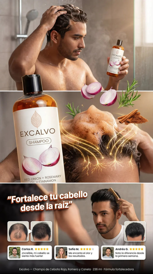 Shampoo Excalvo Regenerador eficaz contra la calvicie + ENVÍO GRATIS