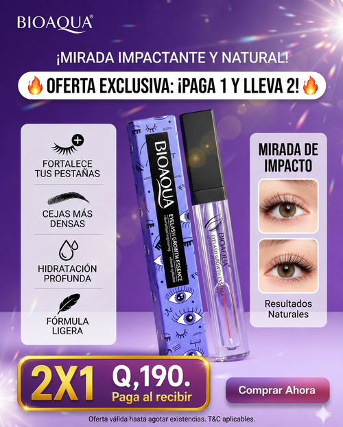 2 X 1  MEGA PROMO 🤯¿Cansada de las extensiones? Obtén pestañas naturalmente largas y fuertes en solo 21 días."✨