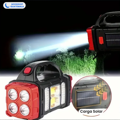 Linterna solar portátil ideal para emergencias y seguridad por la noche